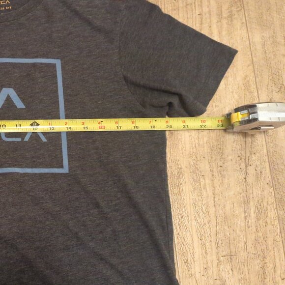 RVCA Mens Medium Heather Gray Short Sleeve T-Shirt Spellout Logo Crew Neck - Picture 6 of 7